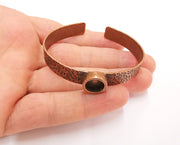 Bracelet blank Resin cuff Dry flower inlay blank Cuff bezel Glass cabochon base Textured adjustable Antique copper (10mm ) G23544