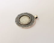 Heart pendant blank bezel Resin bezel Mosaic mountings Antique silver plated pendant (36x31mm)( 17 mm Bezel Inner Size)  G23553
