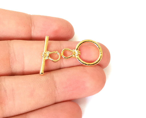 Toggle clasps 5 sets Shiny gold plated toggle clasp Findings 23x15mm+22x10mm  G23564