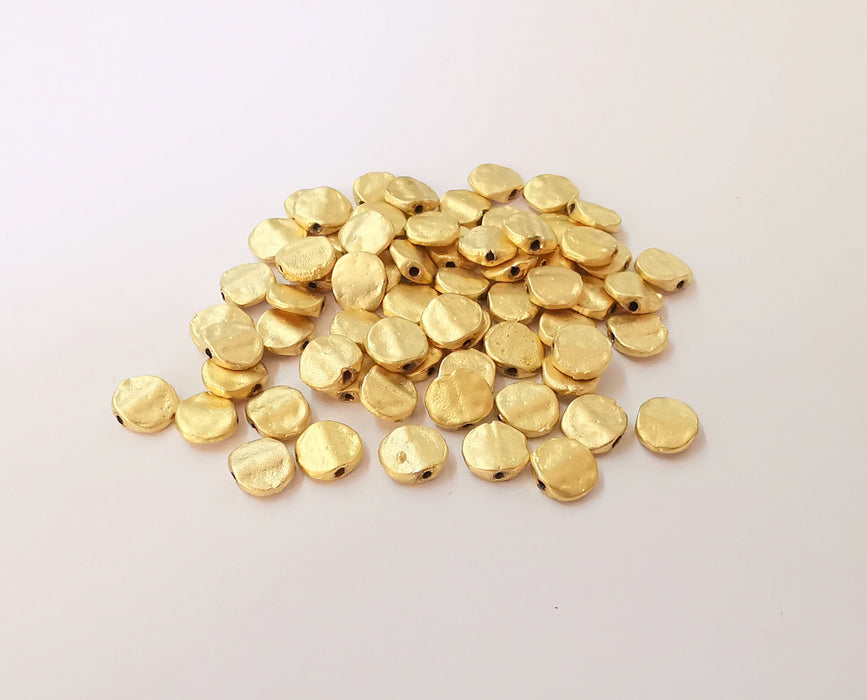 10 Gold plated beads Gold plated brass charms (7x6mm)  G23870