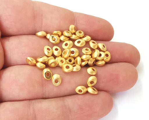 10 Gold plated beads Gold plated Findings (6x5mm)  G23873
