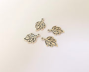 10 Leaf charms Antique silver plated charms (18x12mm)  G23875