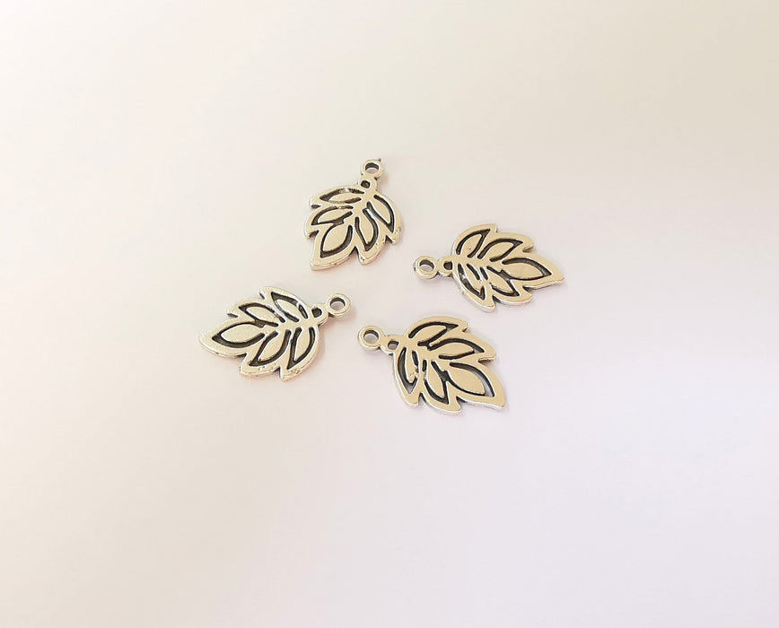 10 Leaf charms Antique silver plated charms (18x12mm)  G23875