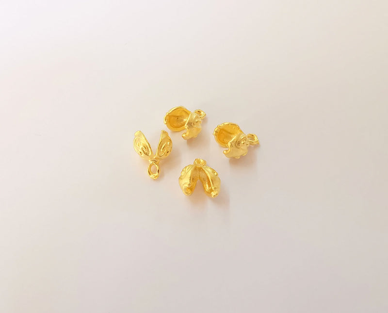 4 Ball crimp findings Gold plated brass findings (10x8mm) G23888