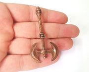 Axe pendant Antique copper plated pendant (66x33mm)  G23597