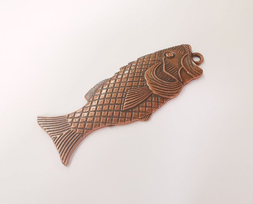 Fish pendant Antique copper plated pendant (94x34mm)  G23601