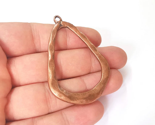 Oval hammered Antique copper pendant Antique copper plated pendant (63x42mm )  G23602