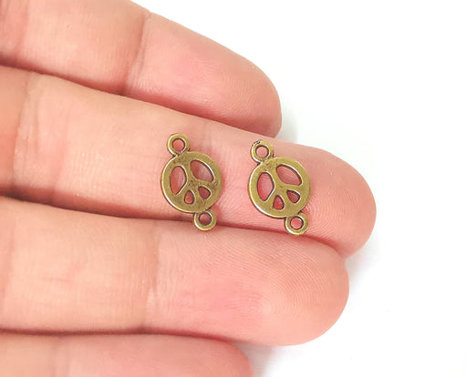 20 Peace charms connector Antique bronze plated charms (15x9mm)  G23610