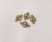 20 Peace charms connector Antique bronze plated charms (15x9mm)  G23610