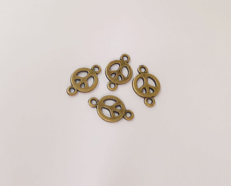 20 Peace charms connector Antique bronze plated charms (15x9mm)  G23610