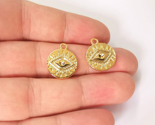 4 Eye charms 24K Shiny gold plated charms (18x15mm) G23613