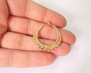 2 Gold Charms Shiny Gold Plated Charms (35x31mm)  G23614