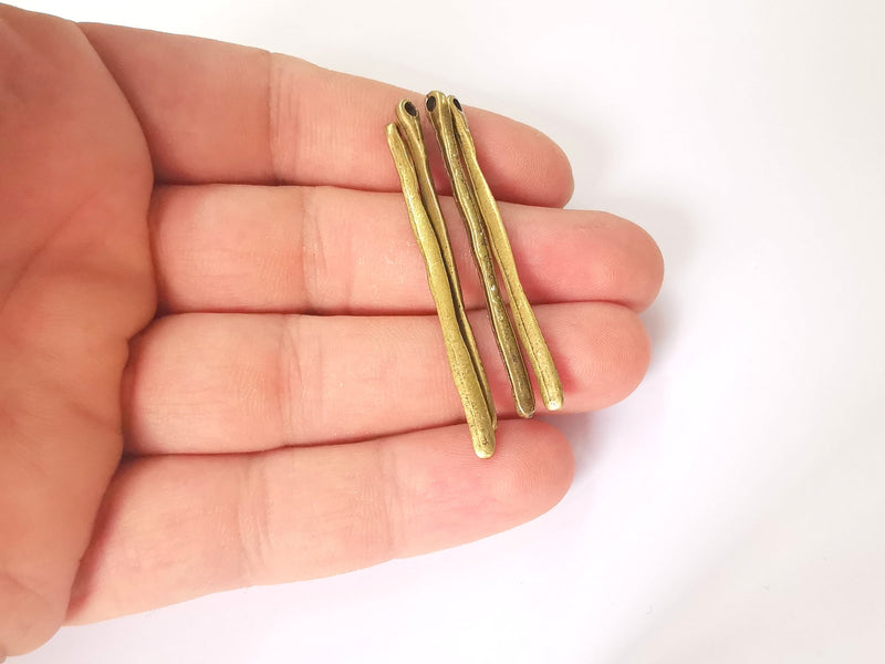 5 Bronze charms Antique bronze plated charms (52x3mm)  G23615