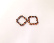 8 Square Connector Antique copper plated connector (20x20mm) G23619