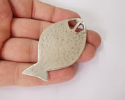 Fish charms Antique silver plated charms (70x36mm) G23627