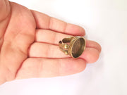 Ring Blank Setting Hammered Ring Base Bezel inlay Ring Backs Glass Cabochon Mounting Adjustable Antique Bronze Plated Ring (20mm ) G23628