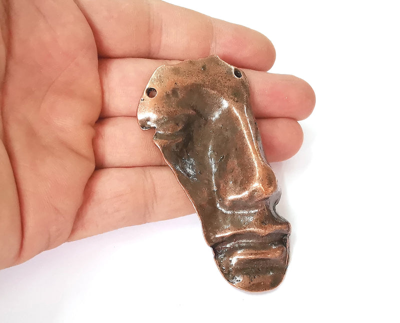 Face pendant middle connector Antique copper plated pendant (82x42mm)  G23636