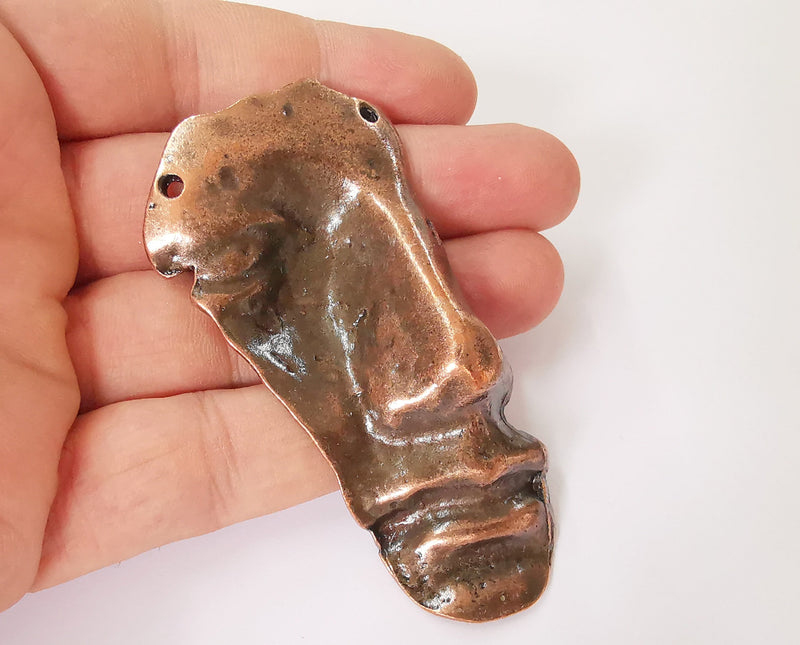 Face pendant middle connector Antique copper plated pendant (82x42mm)  G23636
