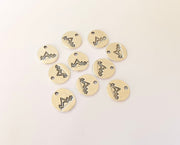 10 Mountain charms Round charms Antique silver plated charms (12mm)  G23906