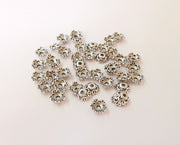 20 Silver bead caps Antique silver plated bead caps , Findings  (8 mm)  G23915