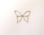 2 Butterfly charms Antique silver plated charms (46x36mm) G23656