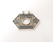 Antique silver pendant Antique silver plated pendant (63x51mm)  G23662