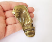 Face pendant middle connector Antique bronze plated pendant (82x42mm)  G23669