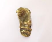 Face pendant middle connector Antique bronze plated pendant (82x42mm)  G23669