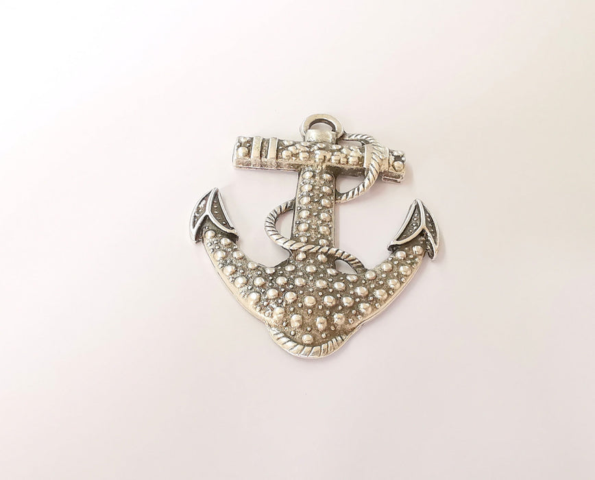 Anchor pendant Antique silver plated pendant (62x52mm) G23671