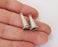 4 Silver Cone Caps Findings Antique Silver Plated Brass  (19x10 mm)  G23675