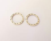 4 Textured circle Findings Antique silver plated findings (28mm)  G23682