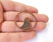 2 Bird charms Antique copper plated charms (41x38mm) G23922