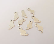 10 Cat charms Antique silver plated charms (17x9mm)  G23695