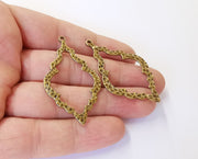 2 Hammered charms Antique bronze plated charms (52x30mm)  G23928