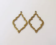2 Hammered charms Antique bronze plated charms (52x30mm)  G23928
