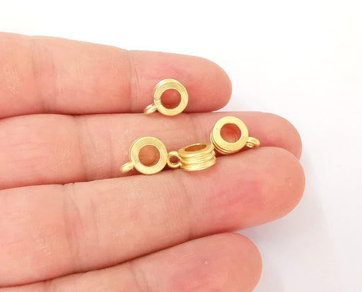 5 Gold plated Bail charms (11x8mm)  G23701
