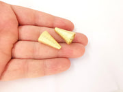 2 Gold cone caps findings Gold plated brass findings (23x14mm)  G23709