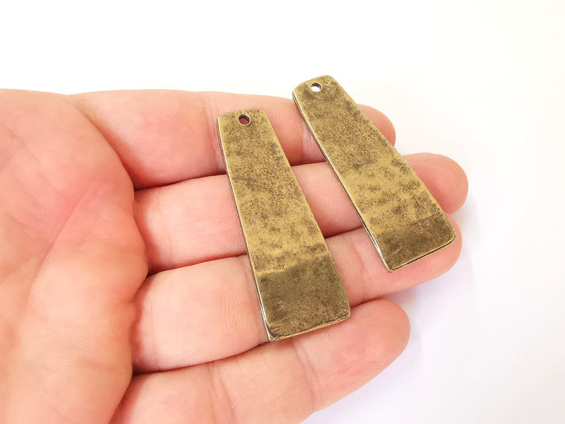 2 Bronze charms Antique bronze plated charms (53x19mm) G23721