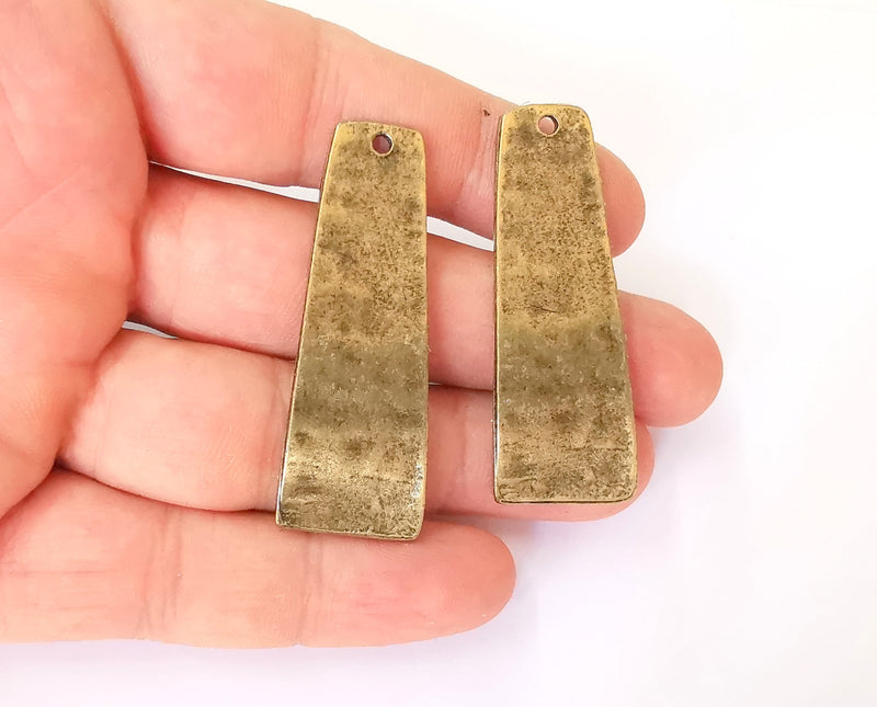2 Bronze charms Antique bronze plated charms (53x19mm) G23721