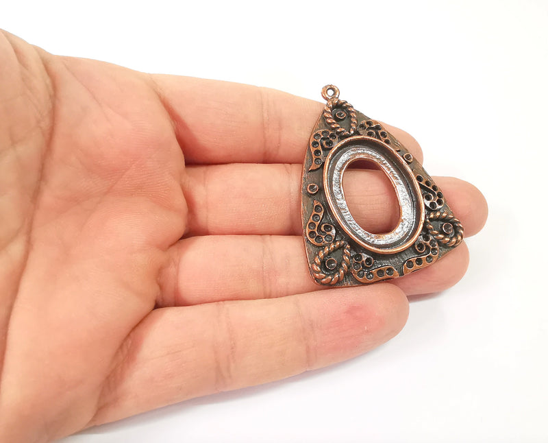 Copper pendant blank Mosaic base inlay blank Necklace blank resin mountings Antique copper plated pendant (30x22mm blank) G23931