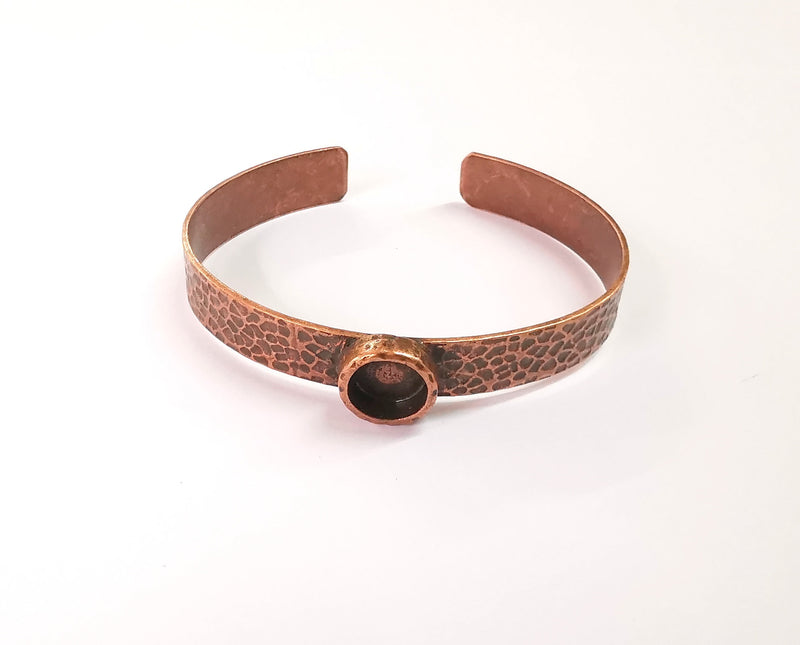 Bracelet blank Resin cuff Dry flower inlay blank Cuff bezel Glass cabochon base Hammered adjustable Antique copper (10mm ) G23933