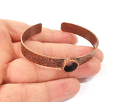 Bracelet blank Resin cuff Dry flower inlay blank Cuff bezel Glass cabochon base Hammered adjustable Antique copper (10mm ) G23933