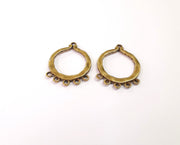 4 Antique bronze charms connector Antique bronze plated charms (32x24mm)  G23945