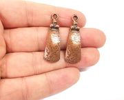4 Copper charms Antique copper plated charms  (38x12mm) G23947