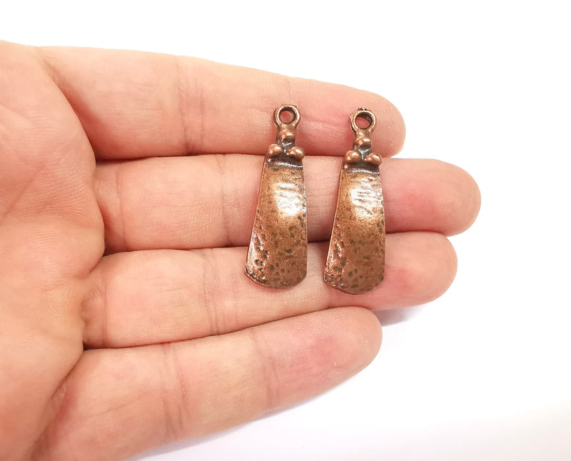 4 Copper charms Antique copper plated charms  (38x12mm) G23947