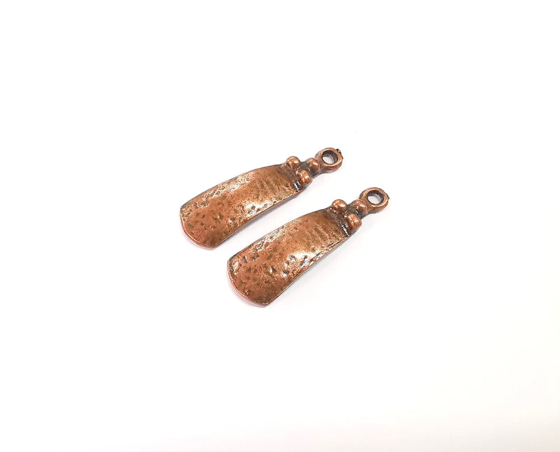 4 Copper charms Antique copper plated charms  (38x12mm) G23947