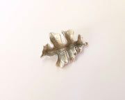 Leaf connector charm Antique silver plated brass charm (42x30mm) G23724