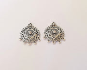 2 Antique silver charms connector Antique silver plated brass charms (27x22mm)  G23727