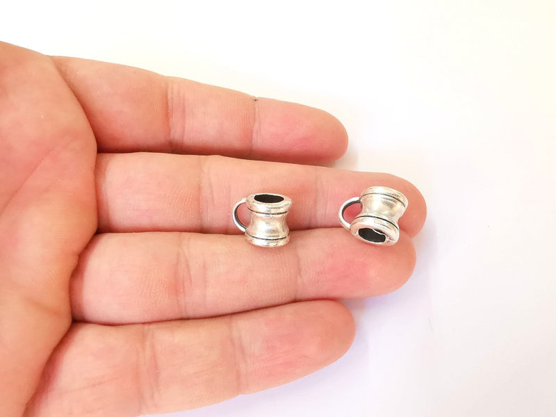 5 Silver bail findings Antique silver plated findings (14x10mm) G23746