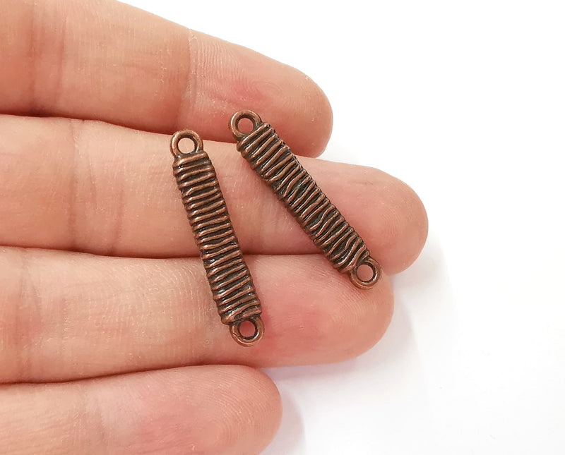 4 Connector charms Antique copper plated charms (32x6mm) G23972